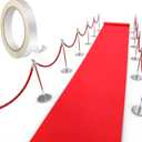 Shappy Red Carpet Runner Rug for Party 55gsm Thickness with 1 Piece Carpet Tape for Wedding Christmas Xmas Christmas Outdoor Accessories, Wedding Party Hallway Rug(2.6 x 30 Feet)