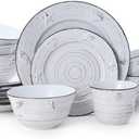 Pfaltzgraff Trellis Coastal 16-Piece Dinnerware Set, Service For 4, White (Coastal White)