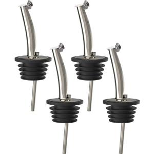 Stainless Steel Pourers, Speed Liquor Bottle Pourer for About 3/4" Bottle Mouth, 4 Pcs