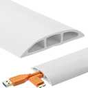 Bates- Floor Cord Cover, 6ft Cable Cover, White, Extension Cord Cover Floor, Cord Protector, Floor Cable Cover, Cord Hider Floor, Cable Cover Floor, Cable Floor Cover, Cable Covers for Cords