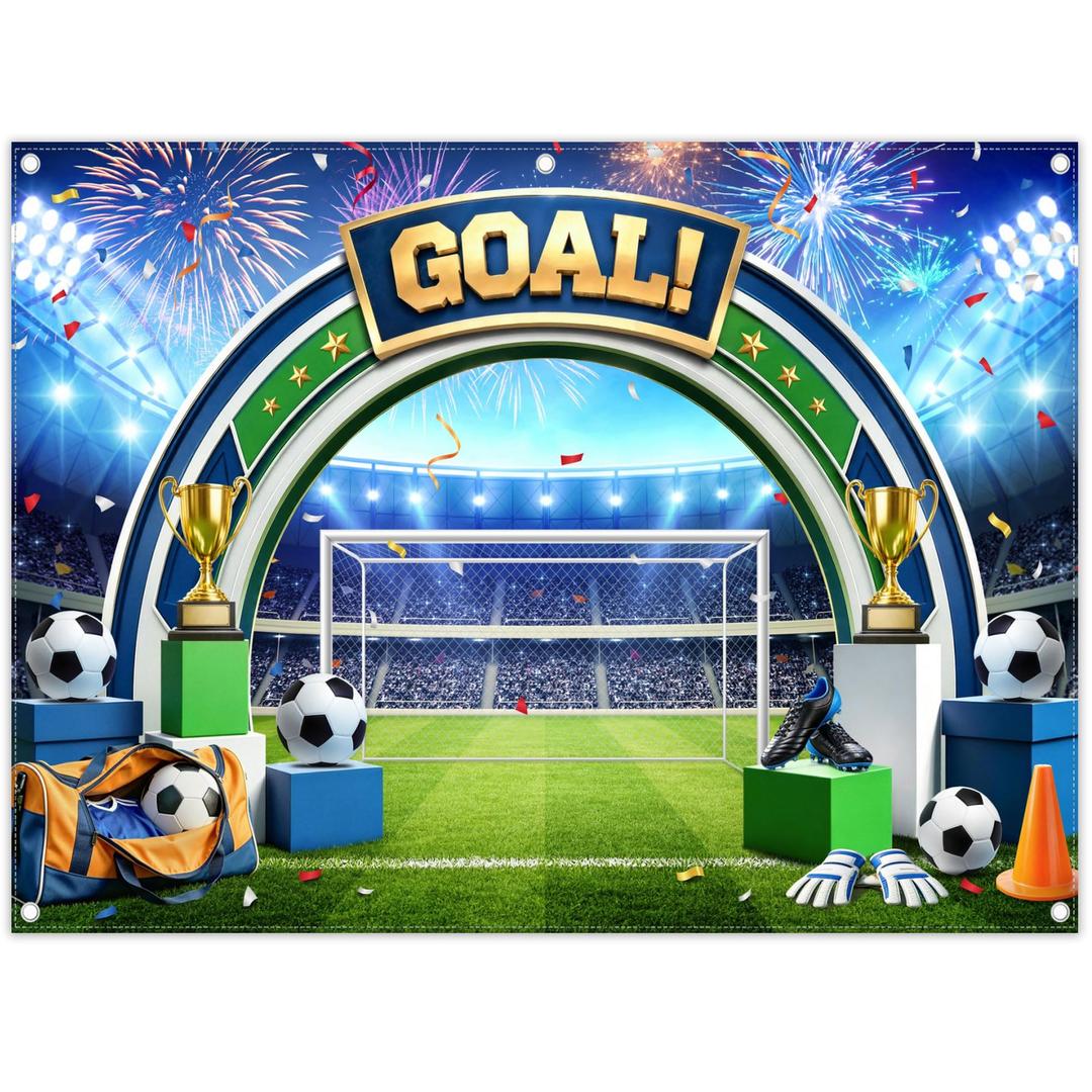ZTHMOE Fabric 10x8ft Football Tournament Backdrop 2026 Soccer Banner