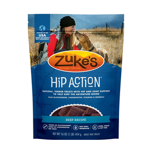 Zuke’s Hip Action, Hip And Joint Support Treats, Soft And Chewy Natural Beef Dog Treats, Beef Recipe  16.0 OZ Bag By OCT 2025