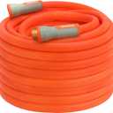 YAMATIC Heavy Duty Garden Hose 5/8 in x 75 ft with Swivel Fitting, Super Flexible Water Hose, All-weather, Lightweight, Burst 600 PSI (Orange)