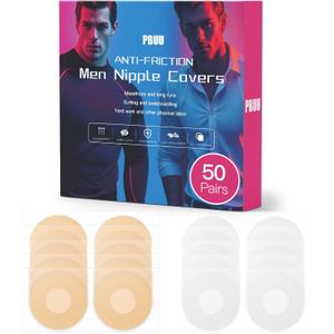 Nipple Covers for Men,100Pcs(50Pairs)/160Pcs(80Pairs) Mens Nipple Covers,Anti-Chafing Nipple Covers Men (Almond and White)