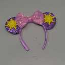 RAZKO Mouse Ears Headband, Sequin Rapunzel Mice Ears Hairband Mouse Hair Acessoreis for Women Girls (Sun Flower)