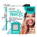 Olay Face Wash, Gentle Cleansing Melts, Fragrance-Free, Daily Use Cleanser, For All Skin Types, Travel Size, Water-Activated to Clean, Tone, and Refresh, 64ct (2 Pack x 32ct)