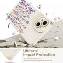 Designed for iPhone 13 Case, Cute Flower Floral Pattern Design, Slim Soft TPU Liquid Silicone Protective Cover for Women Girls - White