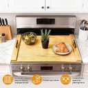 30"x22" Noodle Board Stove Cover with Handles（Natural Wood Color）., One Size