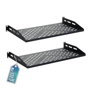ThePromaster Server Vented Shelf - 2-Pack 19 Inches, 10'' Deep, 1U Universal Integration Server Vented Rack Mounting Tray For Good Airflow, Cantilever Mount, Device and Equipment Wall Mounting - Black ThePromaster Server Vented Shelf - 2-Pack 19 Inches, 10'' Deep, 1U Universal Integration Server Vented Rack Mounting Tray For Good Airflow, Cantilever Mount, Device and Equipment Wall Mounting - Black