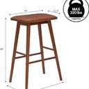 JONATHAN Y Peroni Saddle Backless Bar Stool, 30.5", Chestnut Brown