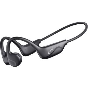 Bone Conduction Headphones, Open Ear Sports Headphones, Wireless Headset with Mic, Bluetooth 6.0, 10H Playtime, IPX5 Sweatproof, Lightweight Secure Fit for Running, Cycling, Gym, Black