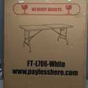 6FT Picnic Table Folding Table Camping Table Plastic Table Fold Up Table Lock for Party Event,White