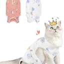 Cat Spay Recovery Suit Female, Breathable Cat Onesie for Cats After Surgery Female, Kitten Surgery Recovery Suit for Abdominal Wounds (Small,  Alpaca + Kitten)