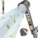 Filtered Shower Head with Handheld, 3 Modes High Pressure Shower Heads, Shower Head with Filters 18 Layers for Hard Water, Remove Chlorine and Harmful Substance, Reduce Dry Skin (Gray)