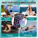 Mens Swim Trunks with Compression Liner 7" Bathing Suit Swimming Shorts Quick Dry Board Shorts Swimsuits with Pockets (Large, White-neon)