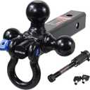 Trailer Hitch Tri-Ball Hitch Mount with Rotatoble Tow Shackle, fits for 2-inch Hitch Receiver, Hitch Lock Pin Included