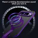 TIANNIUKE for Google Pixel 10 Pro XL Case 360Rotatable Magnetic Ring Holder Stand with Silicone Strap, Fit for MagSafe Mil-Grade Shockproof Translucent Matte Phone Case, Purple