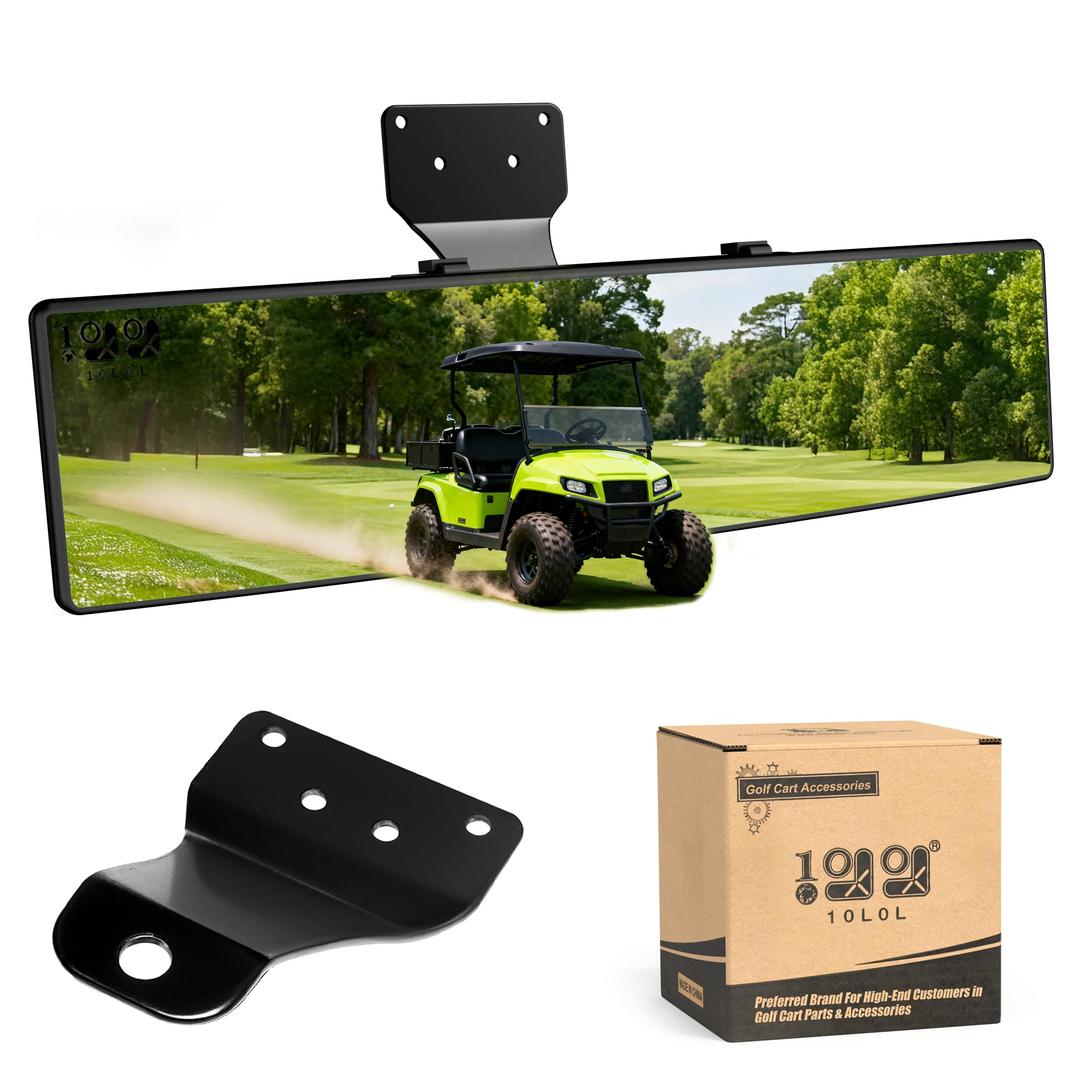 10L0L Golf Cart Rear View Mirror for Yamaha EZGO Club Car, Extra Wide 180 Degree Panoramic Rearview Anti-Blue Light Mirror