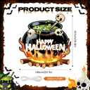 Halloween Witches Cauldron Party Decorations Happy Halloween Photo Booth Props Cauldron Skeleton Photo Banner Photography Background for Kids Adults Trick or Treat Haunted House Party