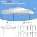 1010 Canopy Replacement Top, Pop Up Canopy Replacement Tent Cover for Straight Leg Frame, Waterproof Canopy Top Cover for Garden Patio Camping (Top Only)(Grayish White)