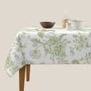 Sage Green Floral Tablecloth 54x54 Inch Square Vintage Chinoiserie Flower Green Toile Table Cloth Spring Decorative Polyester Stain Resistance Table Cover for Party Picnic Kitchen Decor