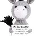 JoycuFF Mini Funny Donkey Daughter Gifts from Mom Dad, Easter Basket Stuffers Birthday Gift for Daughter, Graduation Gifts for Her, Handmade Emotional Positive Donkey