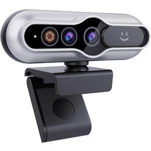 2K HD Webcam with Infrared Windows Hello Facial Recognition, Computer Camera, Privacy Cover, Noise Canceling Microphones, Laptop Webcam For Video Conferencing, Live, Streaming, Online Learning