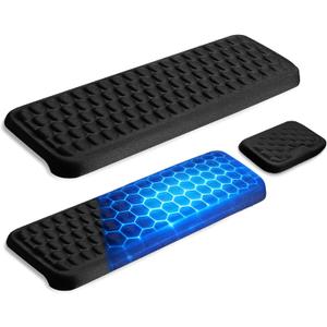 L-Shaped Memory Foam Elbow Pads, 3-Piece Keyboard Wrist Rest for Desk, Ergonomic Memory Foam Arm Rest for Long Hours of Work,Gaming,Studying