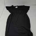 Ezbelle Women's Off The Shoulder Short Sleeve Ribbed Casual Summer HIPS-Wrapped Bodycon Party Mini Batwing Dress, Large, Black