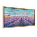 Flangairy Lavender Wall Art With Wood Framed, 23.6x11.8 Crafts String Picture Purple Flower Wall Decor, Living Room Bedroom Bathroom Decorations For Home