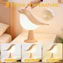 IFTHFOUR Bird Cordless Table Lamp, Small Cordless Bedside Lamp with 3 Color Temperature, Touch Sensor & Rechargeable Battery - Night Light for Kids, Bedroom, Bedside (Light+Dark)