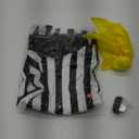 3 Pcs Referee Shirt, Referee Costume Men Women Zipper Collar Black and White Striped Ref Shirt for Football Soccer Sports, M