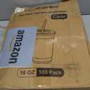 Lamosi 100 Pack 16 oz Clear Plastic Cups with Lids and Straws, Disposable Plastic Coffee Cups with Lids for Iced Coffee, Cold Beverages, Smoothies and To-Go Drinks