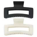 Extra Large Claw Clips for Thick Hair and Long Hair, 2 Pack XXl Jumbo Claw clips, Oversized Matte Non-slip Rectangle Hair Clips for Women, Big Strong Hold Jaw Clip, Black & Jelly White