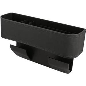 JEYODA Car Seat Gap Filler Organizer, Car Organizer Front Seat, Pack Auto Console Side Storage Box with Cup HoldersCar Organizers and Storage for Holding Phone, Sunglasses, Wallet 1PC (black)