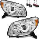 Headlights W/Bulbs for 2006 2007 2008 2009 4Runner Limited Sport SR5 Projector Headlights Headlamp Replacement Chrome Housing Passenger and Driver Side