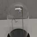 Beeveer 4 x 7 Inch Pocket Watch Glass Display Dome Cloche with 2 Hooks Clear Pocket Watch Display Case Stand Glass Cloche Showcase with Wood Base for Ornaments Medals Collectibles (Black and Silver)