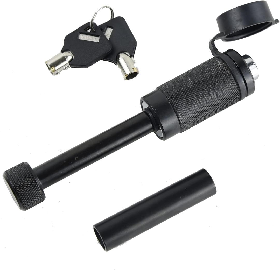 TOPTOW Trailer Hitch Receiver Lock, 1/2-in Pin Diameter with 5/8-in Sleeve Diameter, 2.75-in Usable Length, Black Nickel Locking Pin