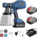 NANWEI Cordless Paint Sprayer with 2 Batteries, HVLP Spray Gun with 1200ML Container,with 4 Nozzles and 3 Patterns,Paint Sprayer Gun for House Furniture Cabinets Painting (with Battery)