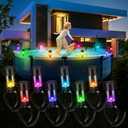 Baquler 8 Pcs Pool Solar Lights for Framed Above Ground Pools Waterproof Solar Light Outdoor Swimming Pool Fence Decorations Pool Accessories Colorful Light Night Lights