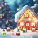 48 Pcs Christmas Mini Gnomes Figurines Miniature Resin Gnomes Figurine Bulk Mini Dwarf Figurine for Goody Bag Stuffers Filler Party Decorations Gifts Micro Garden Landscape Accessories