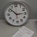 Atomic Wall Clock 12 Inch, Modern Clock Battery Operated Classic Analog Decorative for Kitchen, Living Room, Office, Bedroom, Bathroom (Silver)