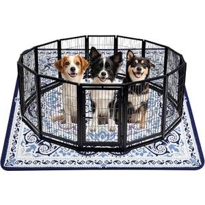 Mozin Washable Pee Pads for Dogs, 1 Pack Super Absorbent Reusable Puppy Pads Waterproof, Leak-Proof & Non-Slip Whelping Pad for Potty Training, Playpens, Crates, Floors, Beds, and Couches 72"x72" (Blue)