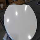 Elongated Toilet Seat, 18.5 Soft/Slow Close Oval (Oblong) Toilet Seat for Elongated Toilets, No-Slam Quiet-Close Lid, Easy-to-Install & Clean, Durable Never-Loosen White Plastic Seat