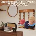 Wooden Hat Racks for Baseball Caps, 40-Slot Wall Mount Baseball Cap Rack, Hat Organizer for Display and Storage, Vertical Cap Hanger for Bedroom, Entryway or Closet