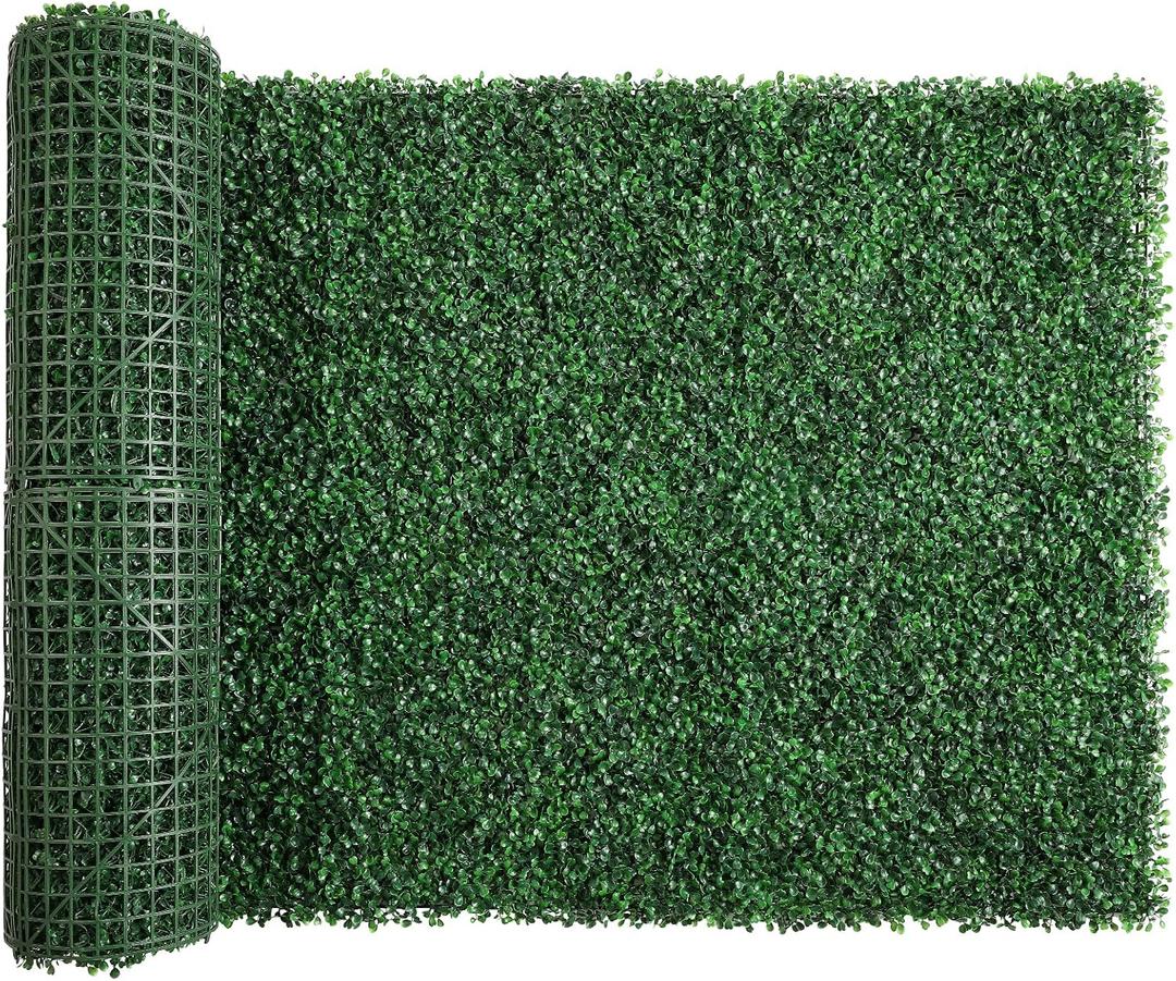 Luyue Boxwood Roll Panels 40 X 120 in(33.33 sqft), Artificial Grass Wall Rolls Artificial Ivy Privacy Fence Wall Screen Boxwood Hedge Panels Greenery Backdrop for Patio Balcony Fence Privacy Covering