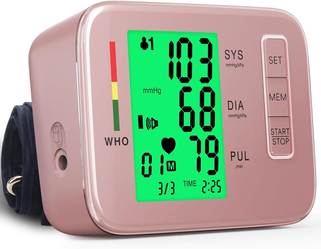 Blood Pressure Monitors,Pink Blood Pressure Machine Bp Cuff Automatic Upper Arm with 8.7-16.5 inches Adjustable Automatic High Blood Pressure Cuff for Home Use 2 x 90 Sets Memory (Blue BP Cuff)