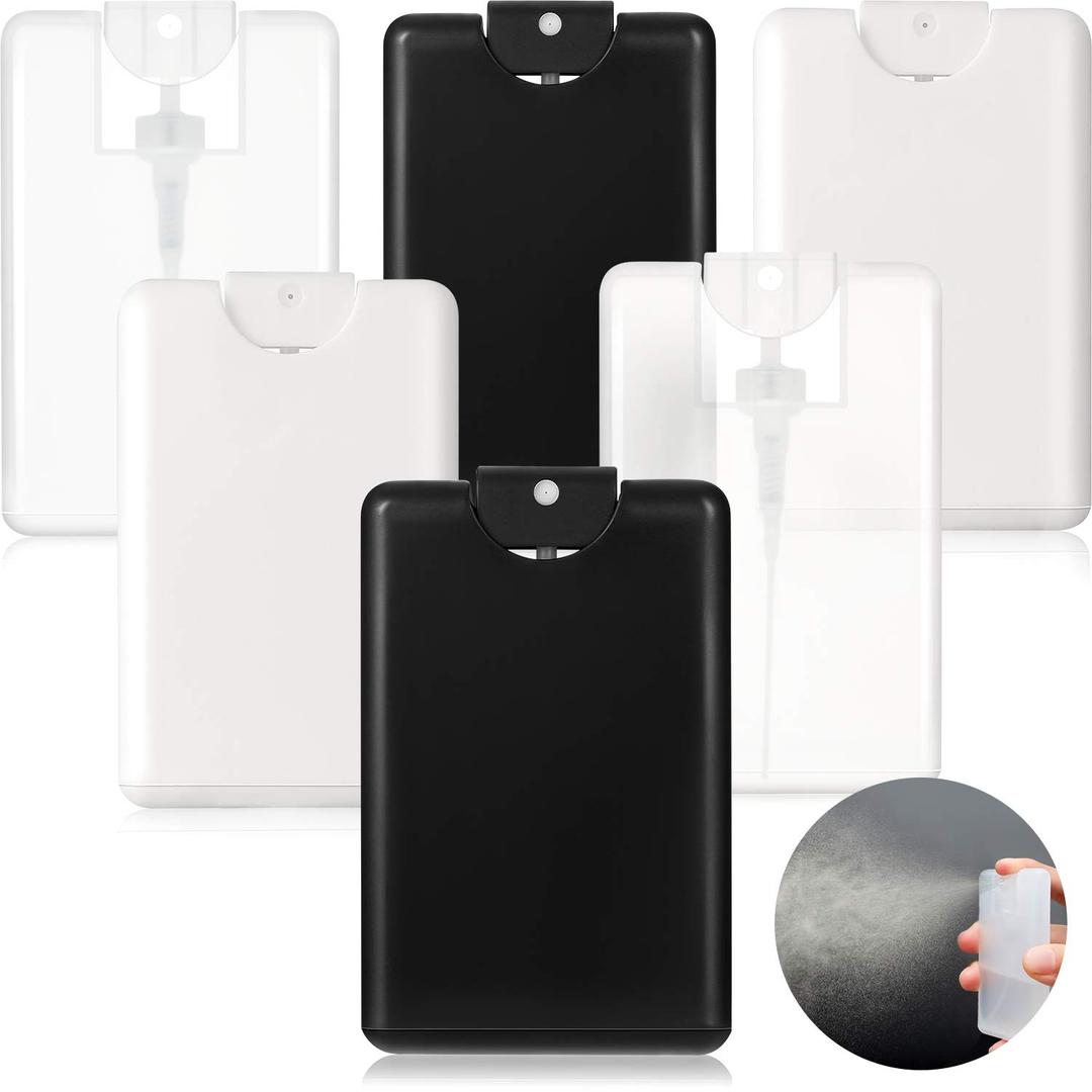 Patelai 6 Pcs Card Spray Bottle Mini 20 Ml/ 0.67 oz Refillable Hand Sanitizer Flat Plastic Perfume Spray Bottle Atomizer Vials, Fine Mist Portable Travel Small Container for Women Beauty Makeup Toner