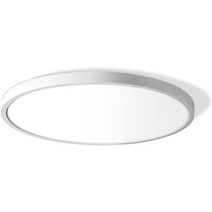 12 Inch LED Flush Mount Ceiling Light Fixture, 5000K Daylight White, 3200LM, 24W, Flat Modern Round Lighting Fixture, 240W Equivalent White Ceiling Lamp for Kitchens, Stairwells, Bedrooms.etc.