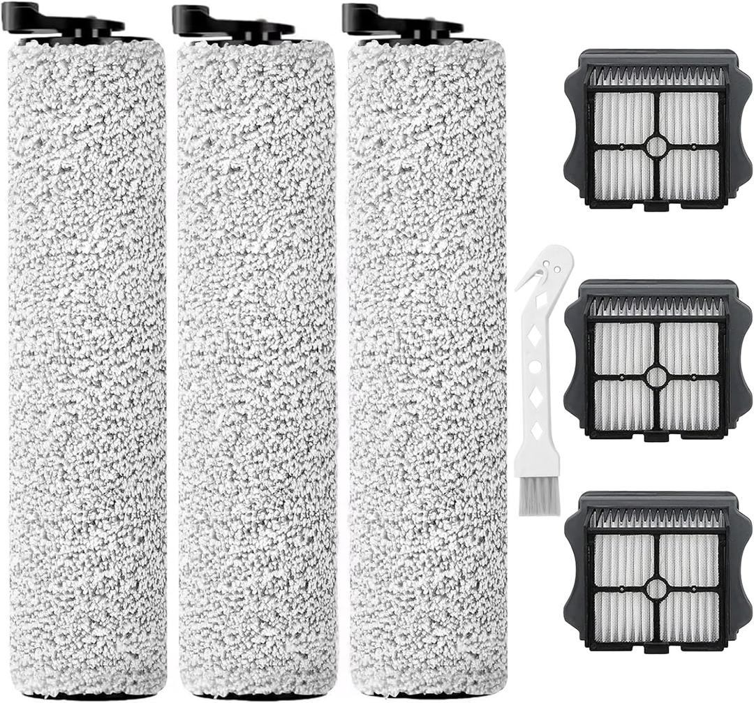 S3 HEPA Filter Replacement and Brush Roller Accessories Compatible with tineco iFloor 3 and iFloor One S3 Cordless Wet Dry Vacuum Cleaner (3+3+1)